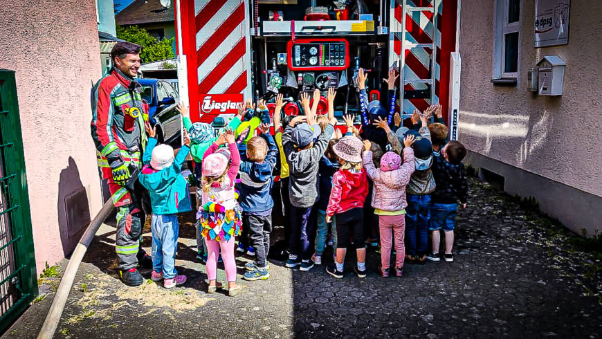 Brandschutzerziehung im Kindergarten St. Georg in Schwabelweis